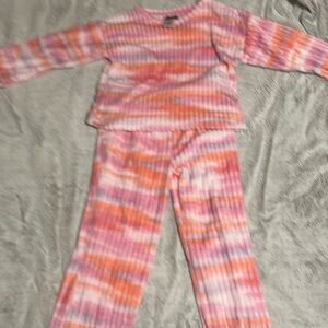Coral, pink,white,light purple pajama set
